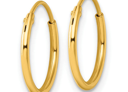 Sterling Silver Gold-tone Polished Endless Hoop Earrings (Style QE4347GP)