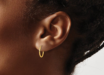 Sterling Silver Gold-tone Polished Endless Hoop Earrings (Style QE4347GP)