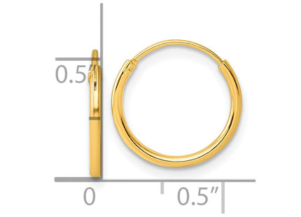 Sterling Silver Gold-tone Polished Endless Hoop Earrings (Style QE4347GP)