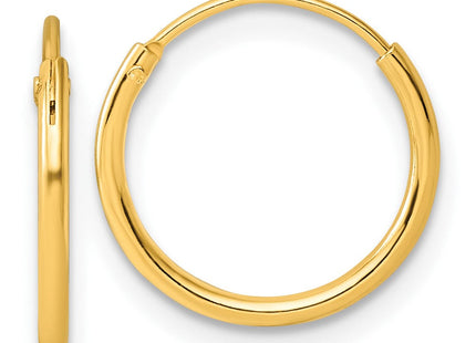 Sterling Silver Gold-tone Polished Endless Hoop Earrings (Style QE4347GP)