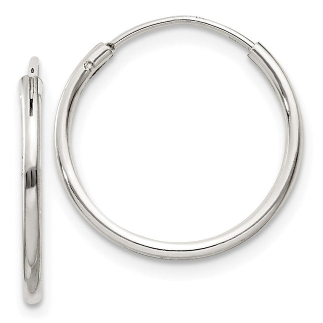 Sterling Silver Hoop Earrings, 16 x 1.3mm