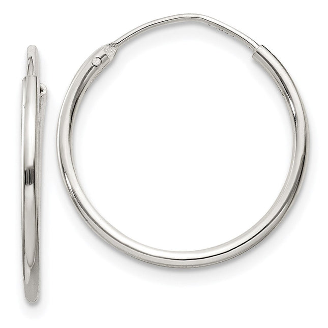 Sterling Silver Hoop Earrings, 19 x 1.3mm