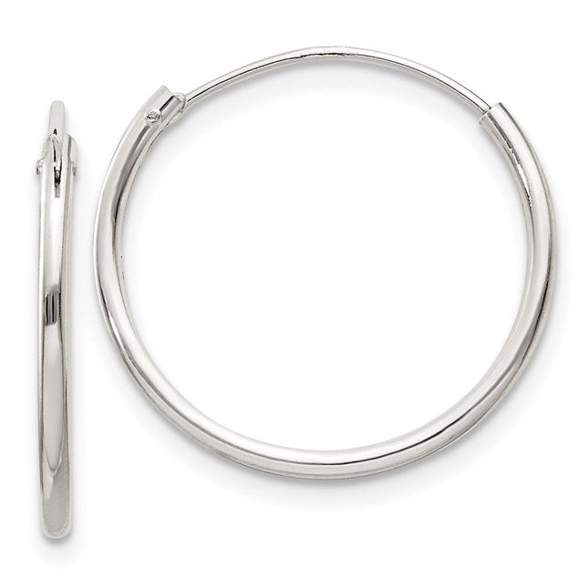 Sterling Silver Hoop Earrings, 20 x 1.3mm