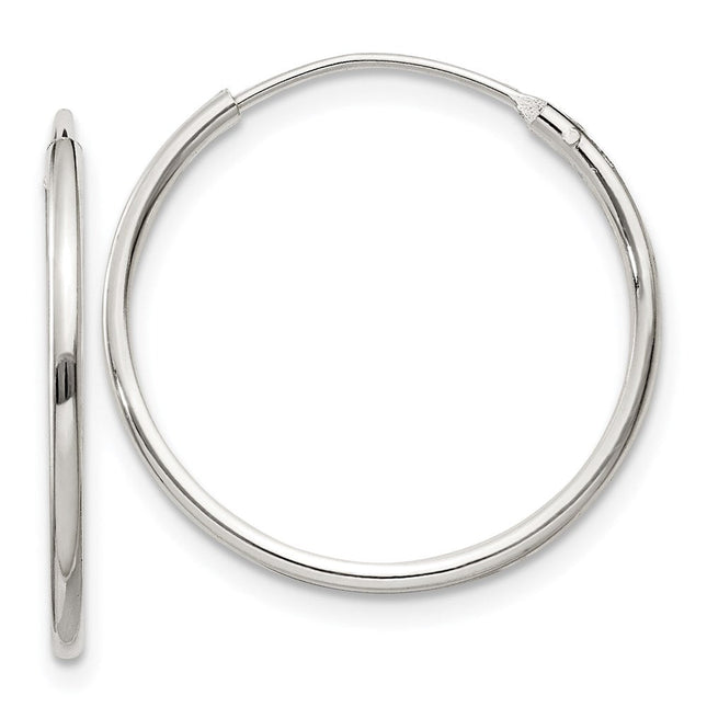 Sterling Silver Hoop Earrings, 21 x 1.3mm