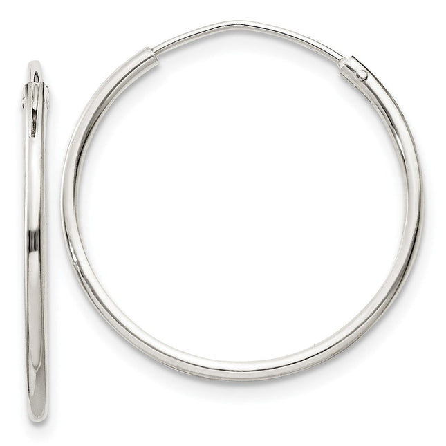 Sterling Silver Hoop Earrings, 22 x 1.3mm