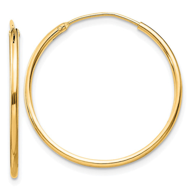 Sterling Silver Flash Gold-plated Endless Hoop Earrings