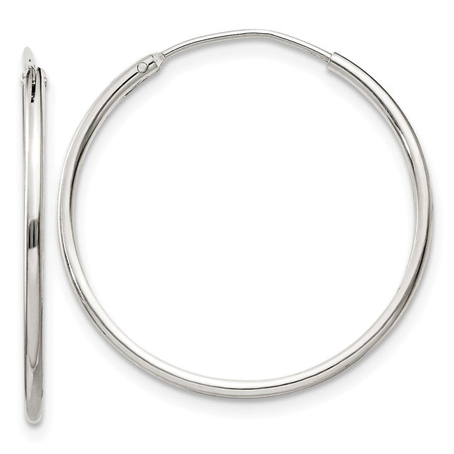 Sterling Silver Hoop Earrings, 25 x 1.3mm