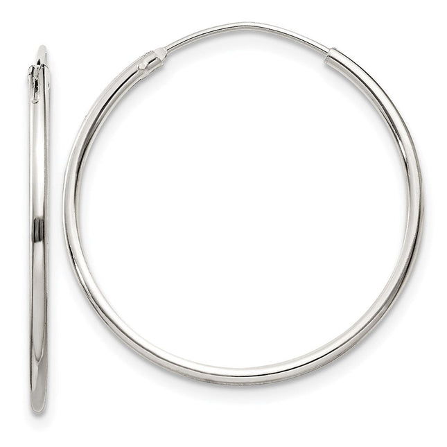 Sterling Silver Hoop Earrings, 26 x 1.3mm