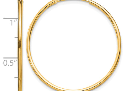 Sterling Silver Flash Gold-plated Endless Hoop Earrings, 30 x 1.3mm