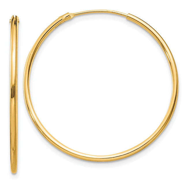 Sterling Silver Flash Gold-plated Endless Hoop Earrings