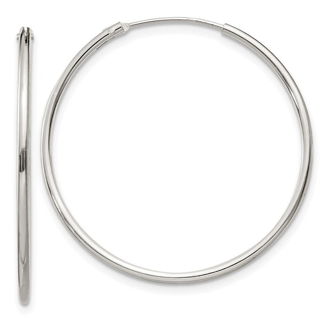 Sterling Silver Hoop Earrings, 30 x 1.3mm