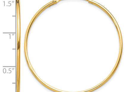 Sterling Silver Flash Gold-plated Endless Hoop Earrings, 35 x 1.3mm