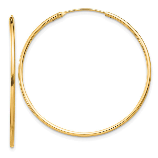 Sterling Silver Flash Gold-plated Endless Hoop Earrings
