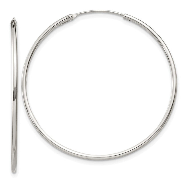 Sterling Silver Hoop Earrings, 35 x 1.3mm