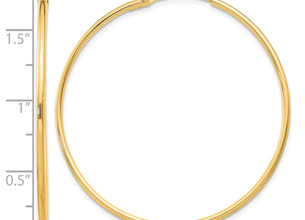 Sterling Silver Flash Gold-plated Endless Hoop Earrings, 40 x 1.3mm