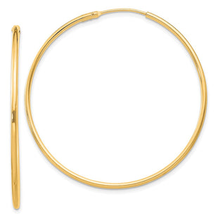 Sterling Silver Flash Gold-plated Endless Hoop Earrings (Style QE4358GP)