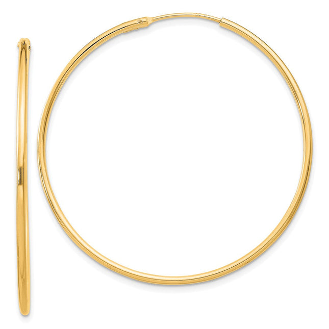 Sterling Silver Flash Gold-plated Endless Hoop Earrings