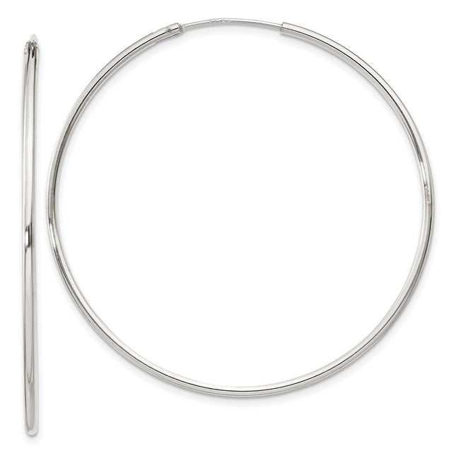 Sterling Silver Hoop Earrings, 46 x 1.3mm