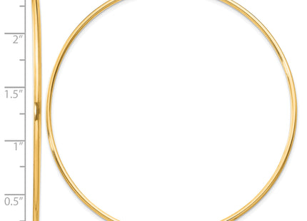 Sterling Silver Flash Gold-plated Endless Hoop Earrings, 55 x 1.3mm