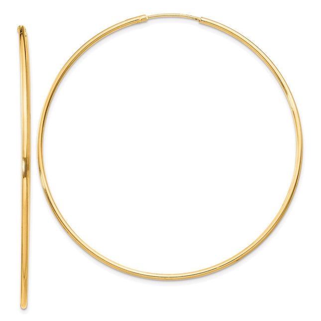 Sterling Silver Flash Gold-plated Endless Hoop Earrings