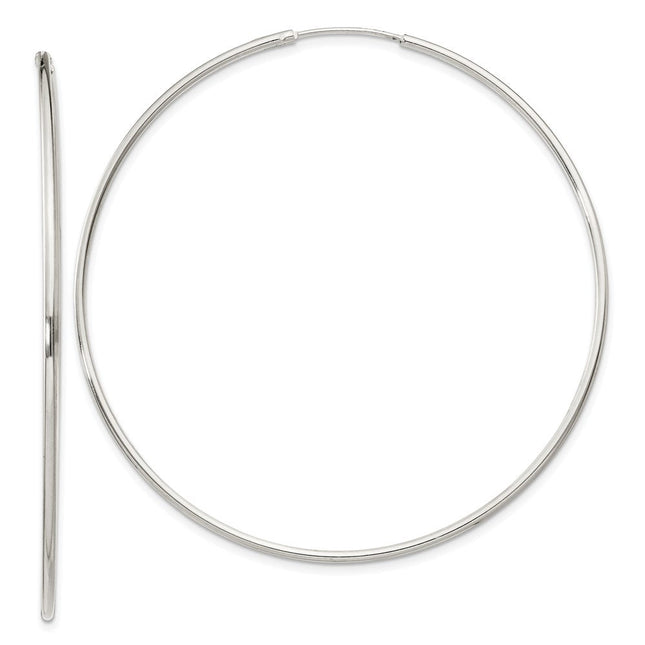 Sterling Silver Hoop Earrings, 55 x 1.3mm