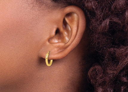 Sterling Silver Flash Gold-plated Endless Hoop Earrings (Style QE4363GP)