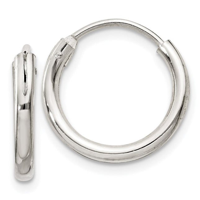 Sterling Silver Hoop Earrings, 15 x 2mm