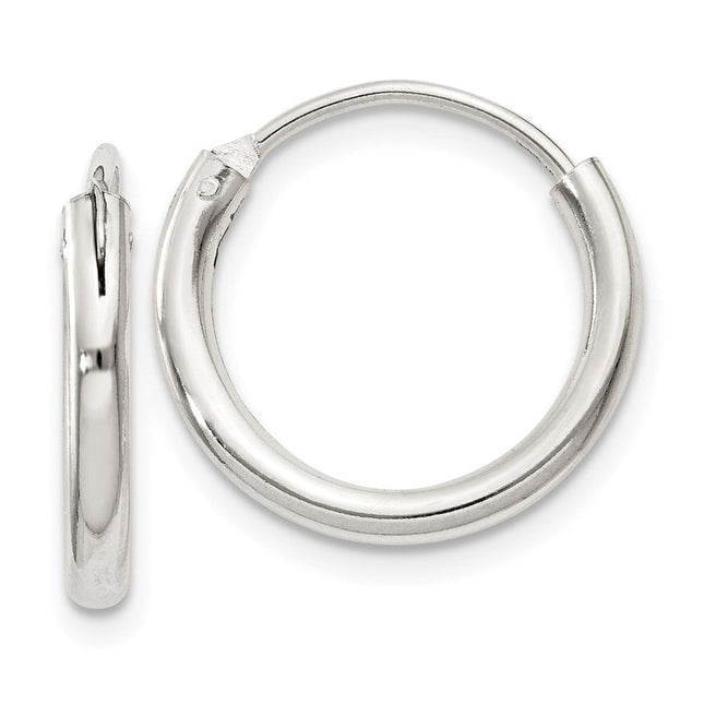 Sterling Silver Hoop Earrings, 16 x 2mm