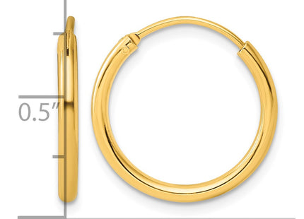Sterling silver hoop earrings, further view