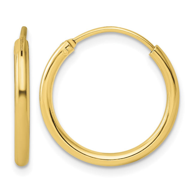 Sterling Silver Flash Gold-plated Hoop Earrings, 20 x 2mm