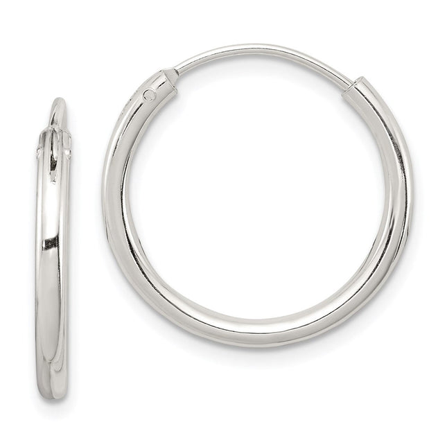 Sterling Silver Hoop Earrings, 20 x 2mm