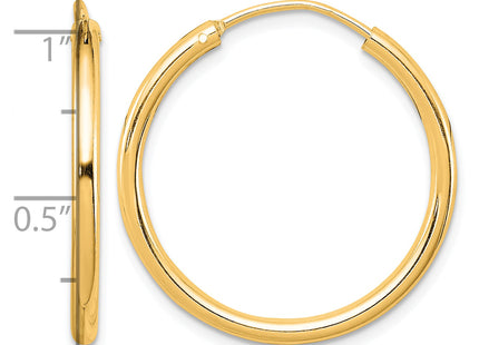 Sterling Silver Flash Gold-plated Endless Hoop Earrings, 26 x 2mm