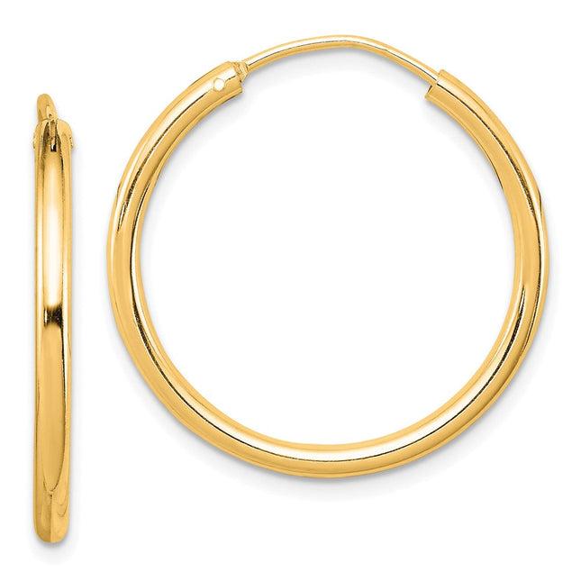 Sterling Silver Flash Gold-plated Endless Hoop Earrings