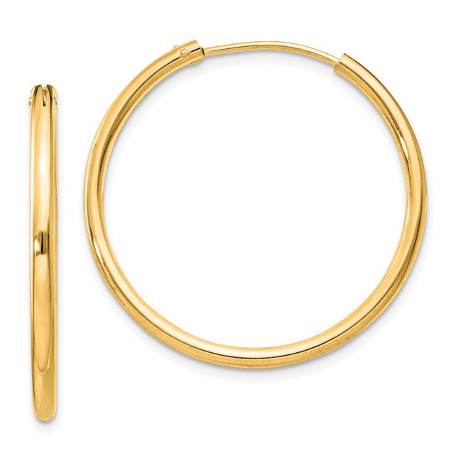 Sterling Silver Flash Gold-plated Endless Hoop Earrings