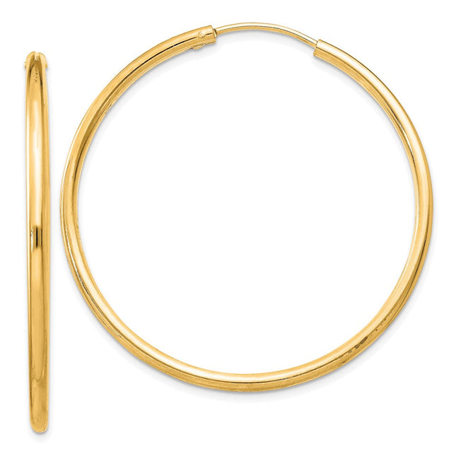 Sterling Silver Flash Gold-plated Endless Hoop Earrings