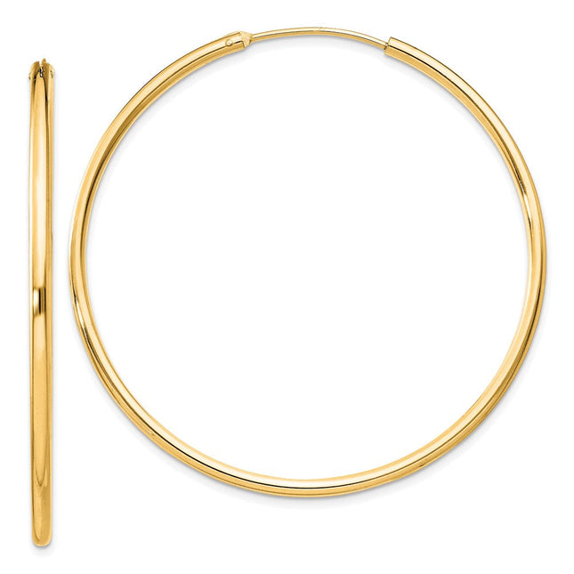 Sterling Silver Flash Gold-plated Endless Hoop Earrings