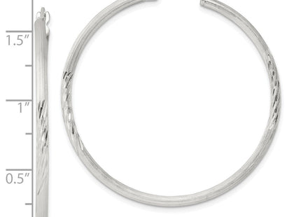 Sterling Silver Polished/Satin D/C Hoop Earrings (Style QE4421SP)