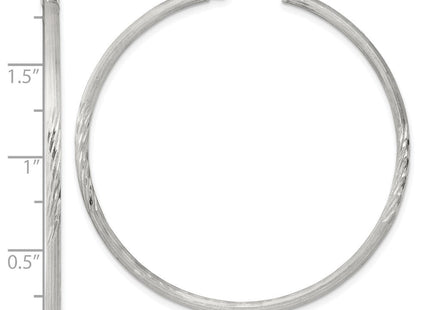 Sterling Silver Polished/Satin D/C Hoop Earrings