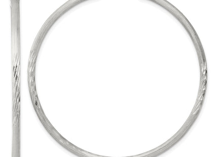 Sterling Silver Polished/Satin D/C Hoop Earrings