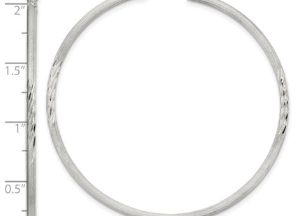 Sterling Silver Polished/Satin D/C Hoop Earrings