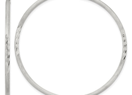 Sterling Silver Polished/Satin D/C Hoop Earrings