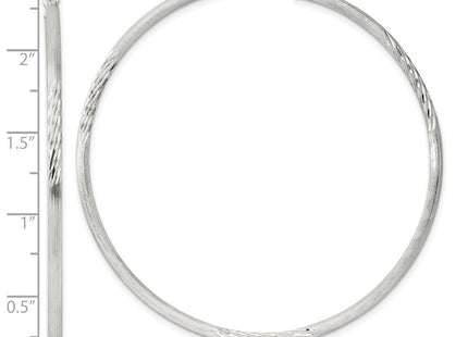 Sterling Silver Polished/Satin D/C Hoop Earrings