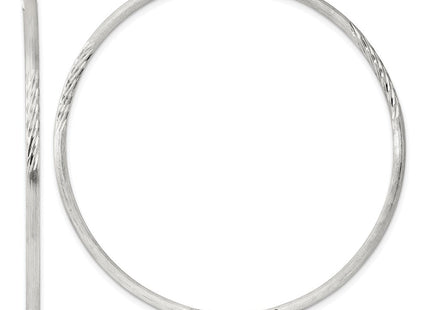 Sterling Silver Polished/Satin D/C Hoop Earrings