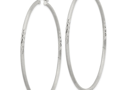 Sterling Silver Polished/Satin D/C Hoop Earrings