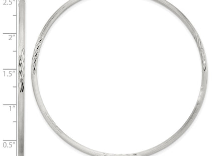Sterling Silver Polished/Satin D/C Hoop Earrings