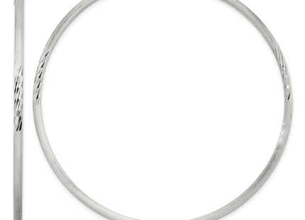 Sterling Silver Polished/Satin D/C Hoop Earrings