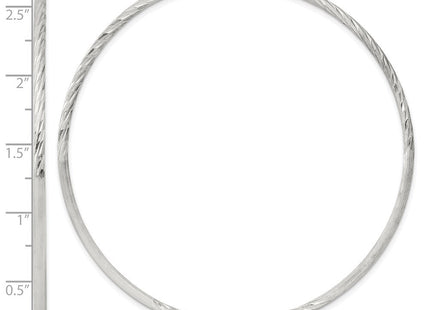 Sterling Silver Polished/Satin D/C Hoop Earrings