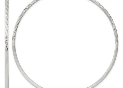 Sterling Silver Polished/Satin D/C Hoop Earrings
