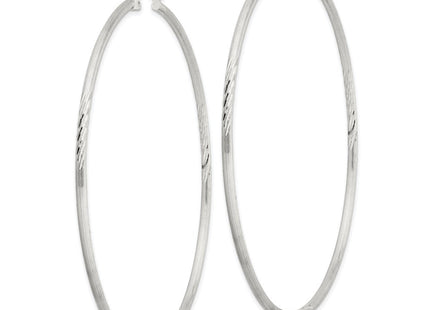 Sterling Silver Polished/Satin D/C Hoop Earrings