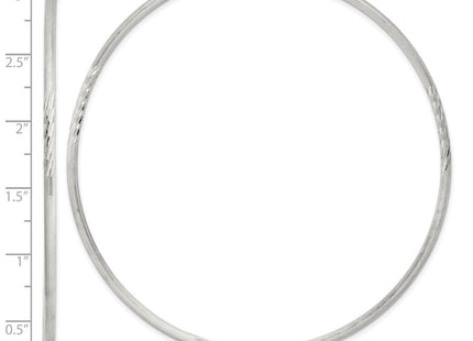 Sterling Silver Polished/Satin D/C Hoop Earrings